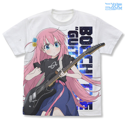 Get ready to rock! A new full graphic T-shirt featuring Gotou Hitori playing her guitar from Bocchi the Rock! is here.