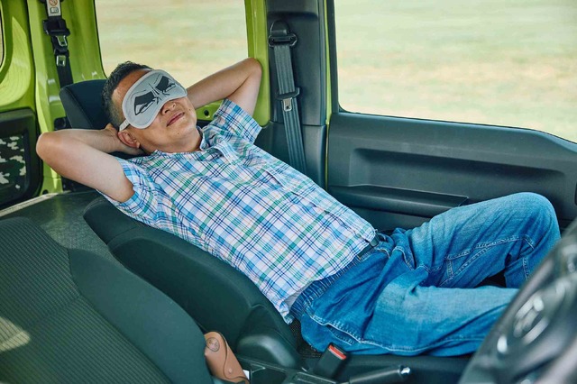 Golgo Eye Mask used in a car