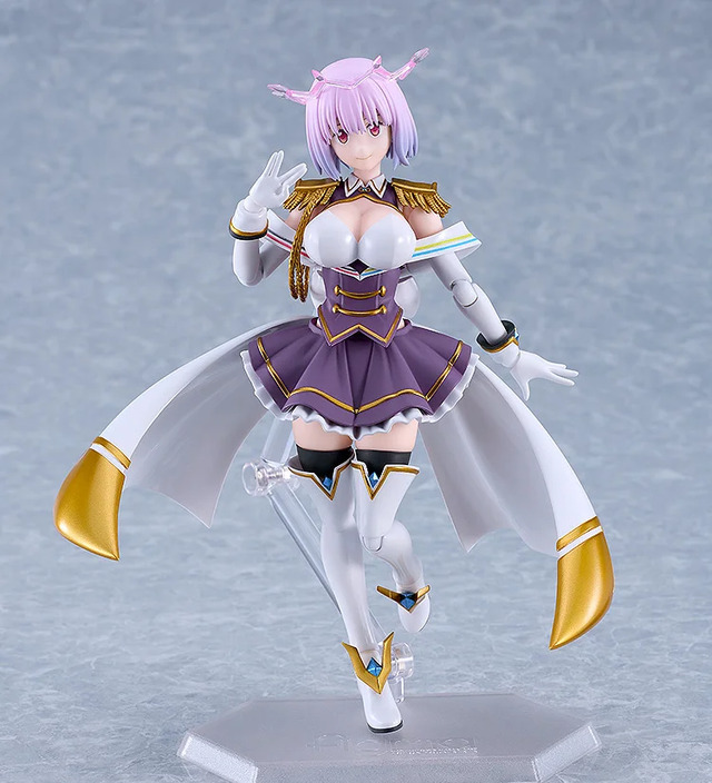 Close-up of Shinjo Akane (New Order) figma's face with a shouting expression and dynamic hair.