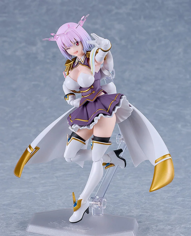 Shinjo Akane (New Order) figma from a side view, emphasizing the flowing action stole parts.