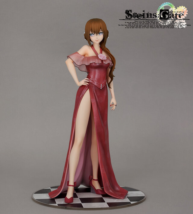 Close-up of Makise Kurisu 1/7 scale figure in crimson dress