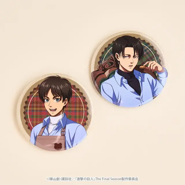 3 o’clock "Shingeki no Kyojin Can Badge (Eren/Levi)" (C) Isayama Hajime, Kodansha/Shingeki no Kyojin The Final Season Production Committee
