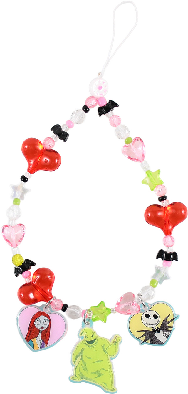 Bead Phone Strap The Nightmare Before Christmas Heart Design