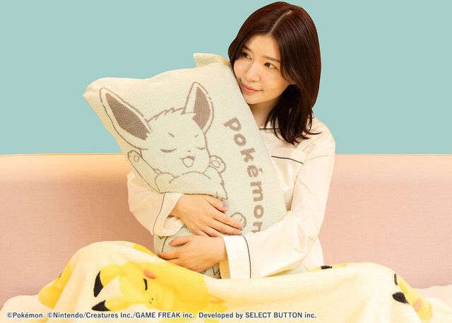 Nobinobi Pillow Towel designs featuring Pikachu, Kabigon, Purin, Eievui, and Hitokage