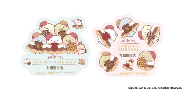 Sticker, a Special Bonus for Ordering Collaboration Sweets at the 'Marufuku Coffee Shop x Sumikko Gurashi Fair' (C) 2025 San-X Co., Ltd. All Rights Reserved.