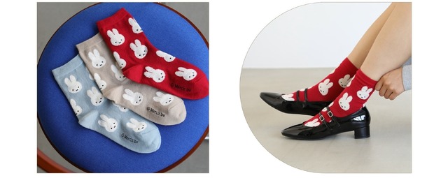 Miffy and Kutsushitaya Collaboration Socks