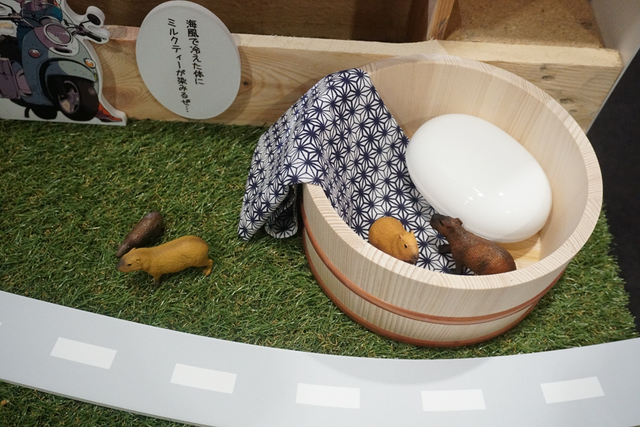 Displays of travel and camping memories from Yuru Camp.
