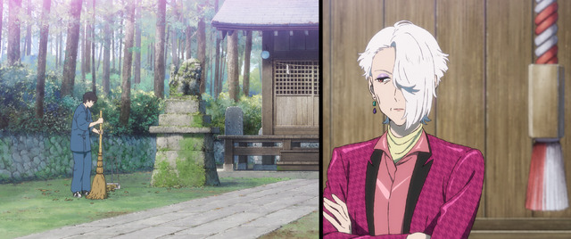 A contemplative scene from Kusunoki no Bannin, featuring Naoi Reito.