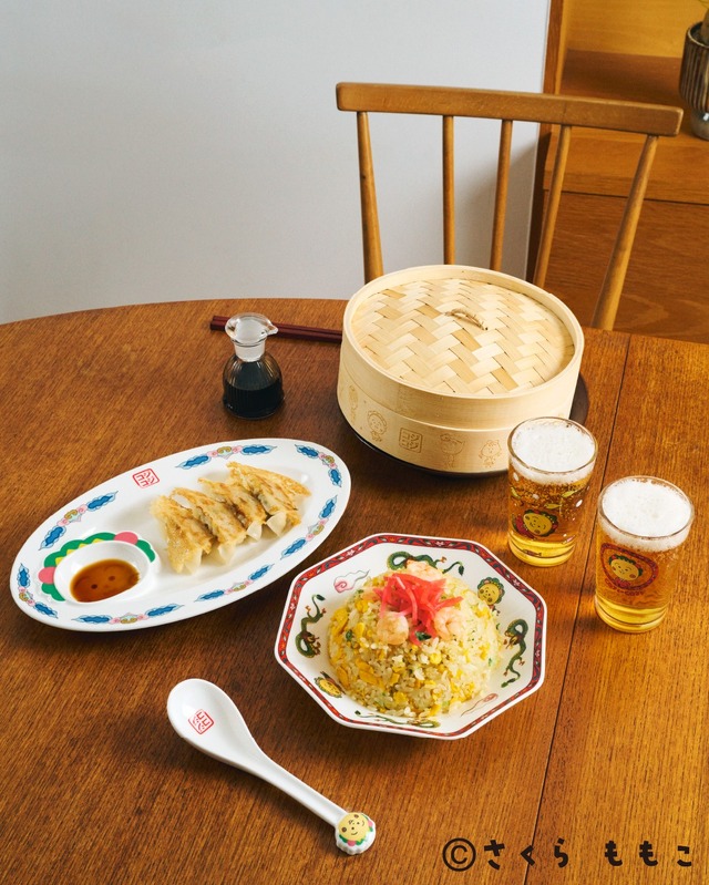 Gyoza Plate ¥2,990 (tax incl.), Fried Rice Plate ¥2,490 (tax incl.), Spoon ¥1,100 (tax incl.), Glass ¥1,100 (tax incl.), Steamer ¥2,640 (tax incl.)