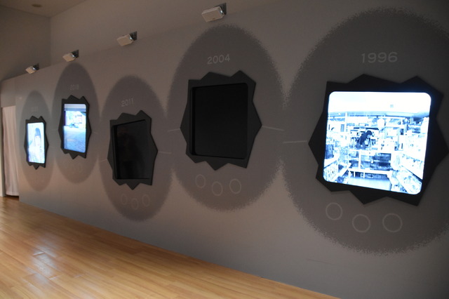 Tamagotchi-shaped gate at the exhibition entrance