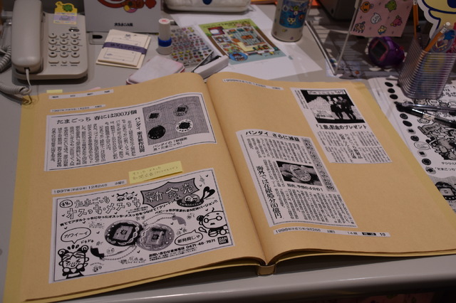 Historical photo of Tamagotchi display during the initial boom
