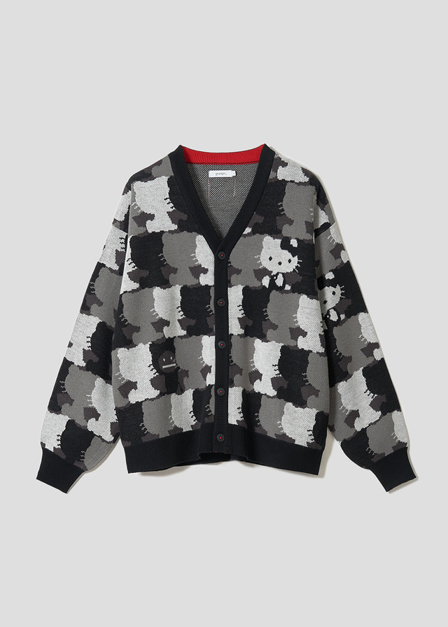 Kitty Silhouette Pattern | Jacquard V-Neck Cardigan