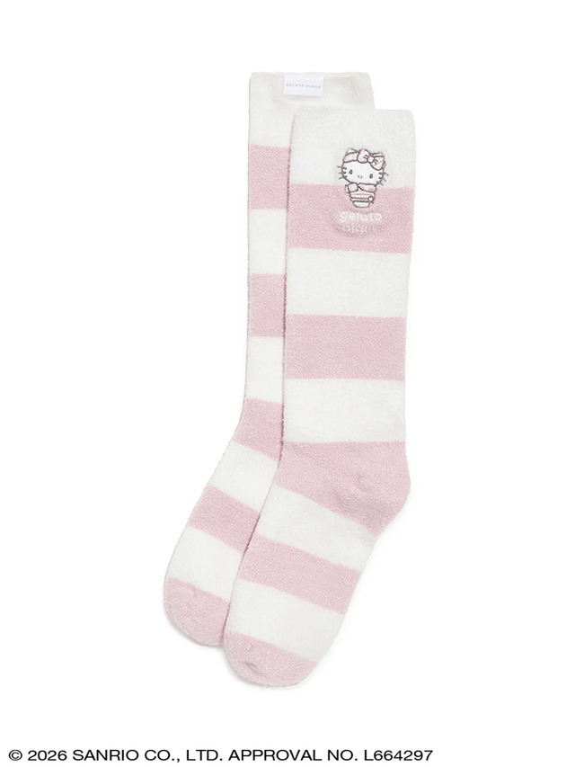 Smoothie Border Socks - Hello Kitty