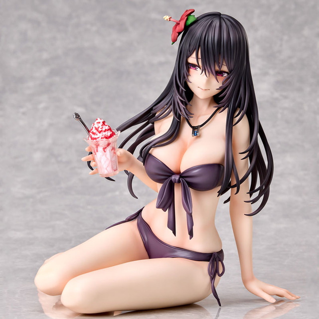 Glued to the tight fit of her black bikini…! “Cat-like Facade Honor Student” Mizusumi Kanami gets a swimsuit figure! Note the intricate expression & sculpted hair