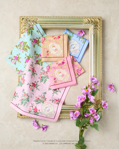 Sanrio Shinamon & Kiti’s Otona Kawaii Roora Ashurei Collaboration: New Handkerchief Series Release