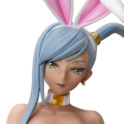 Code Geass: Villeta Nu White Bunny Figure Mesmerizes with Flowing Long Hair and Coarse White Fishnet Stockings