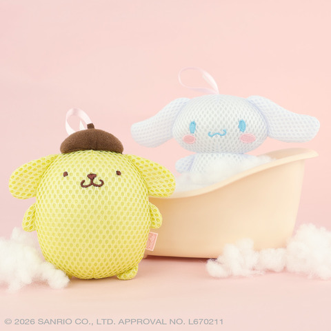 Pompompurin and Cinnamoroll Bath Plushies Launch May 23, 2026 – Featuring Non-Rust Bells