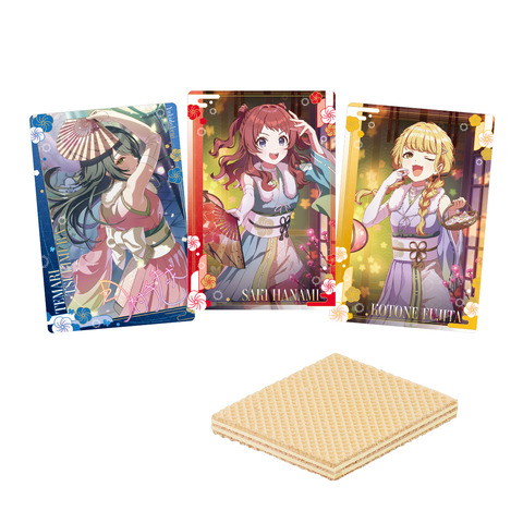 Gakuen Idolmaster Wafer 4 Features Saki, Temari, and Kotone in Vanilla Cream Wafer-Themed Costumes