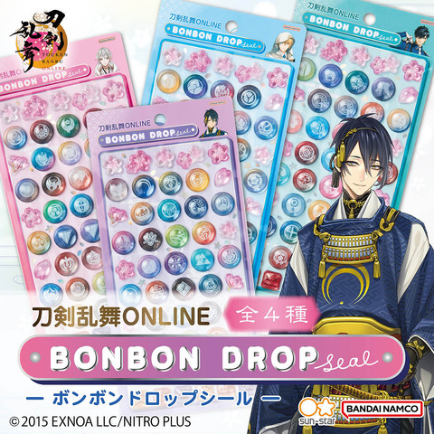Touken Ranbu ONLINE Bonbon Drop Seal Pre-Orders Open – 124 Sword Warriors in Clear Sticker Set
