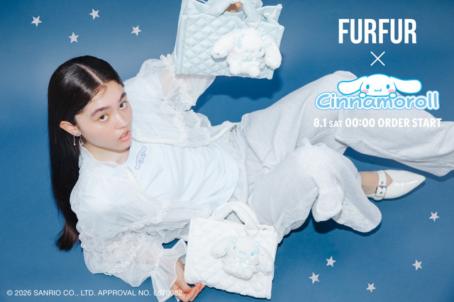 Cinnamoroll and FURFUR First Collaboration: Plush Charm Bag, Rhinestone T-Shirt, and More