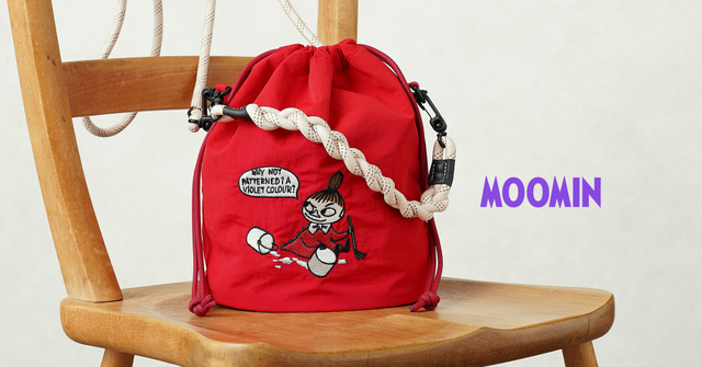 Little My Gets a Cute Red Drawstring Bag from Moomin’s Rich Embroidery Tote Series