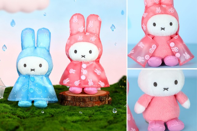 Miffy and Melanie Get Adorable Raincoat Plush Keychains with Removable Coats for Dress-Up Fun