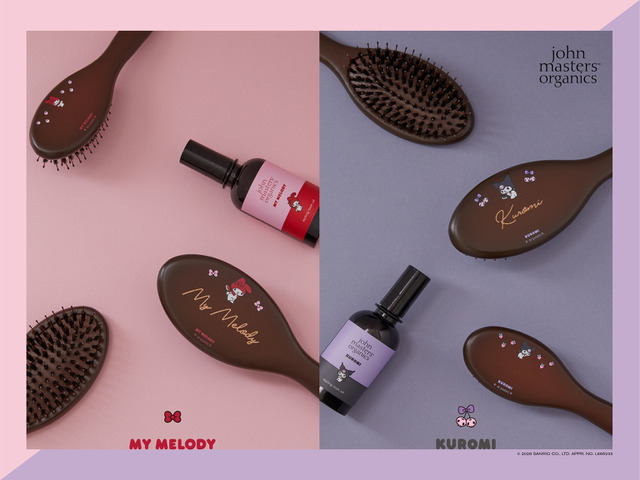My Melody and Kuromi Collaborate with John Masters Organics for Limited Edition Hair Brushes and Oil
