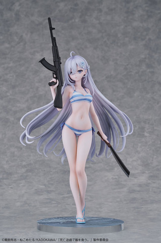 Yuuki Swimsuit Figure from ‘Shiibou Yuugi de Meshi o Kuu’ Packs Machine Gun and Machete – Preorders Open at Amiami