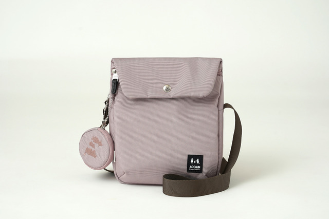Moomin Autumn Shoulder Bag in Heather Gray with Mini Pouch