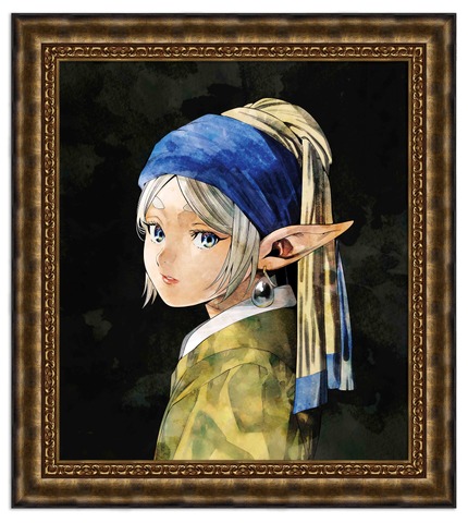 Sousou no Frieren Meets Vermeer’s ‘Girl with a Pearl Earring’ at Shogakukan Original Art Fest