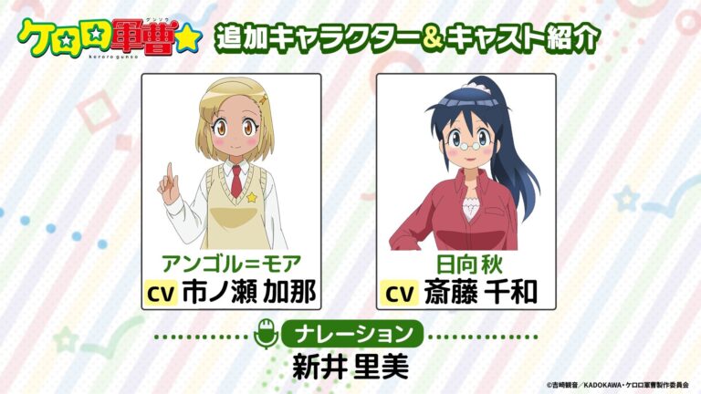 Keroro Gunsou☆ New Anime Reveals Three Additional Cast Members