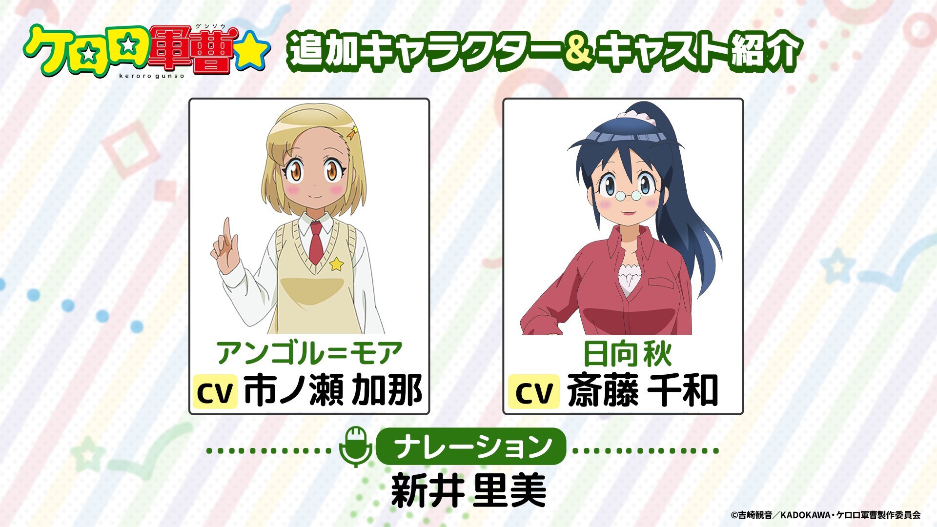 Keroro Gunsou☆ New Anime Reveals Three Additional Cast Members