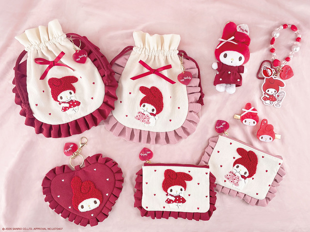 My Melody Lady Red Series Launches October 30 With Retro Pouches and Hair Accessories